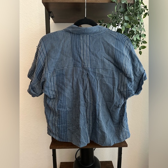 Womens THML button down. NWT. Blue/white lightweight grid flannel - Picture 4 of 4
